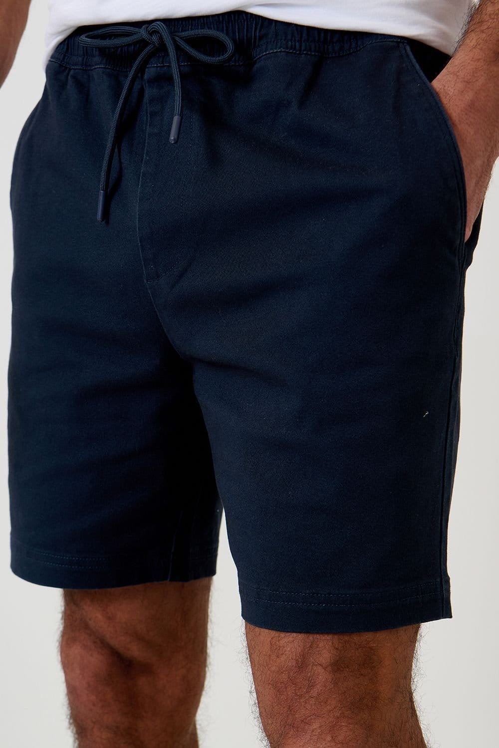 Threadbare threadbare Men's Shorter Length Stretch Chino Shorts in Navy - 4