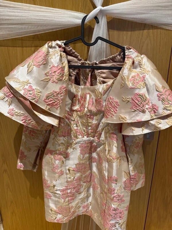 ASOS Asos Luxe  pink floral midi dress