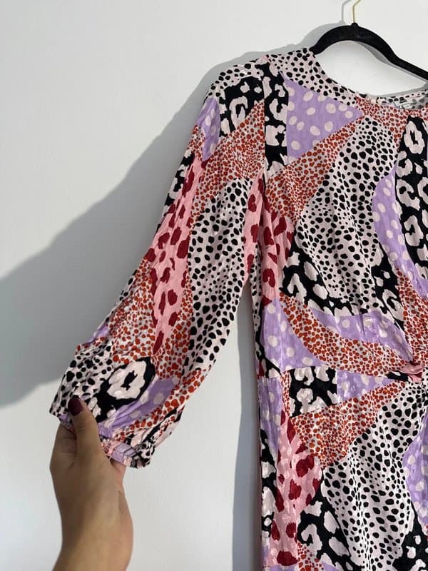 River Island New (no tags ) river Island Animal Print Side Ruched Midi Dress -size 10