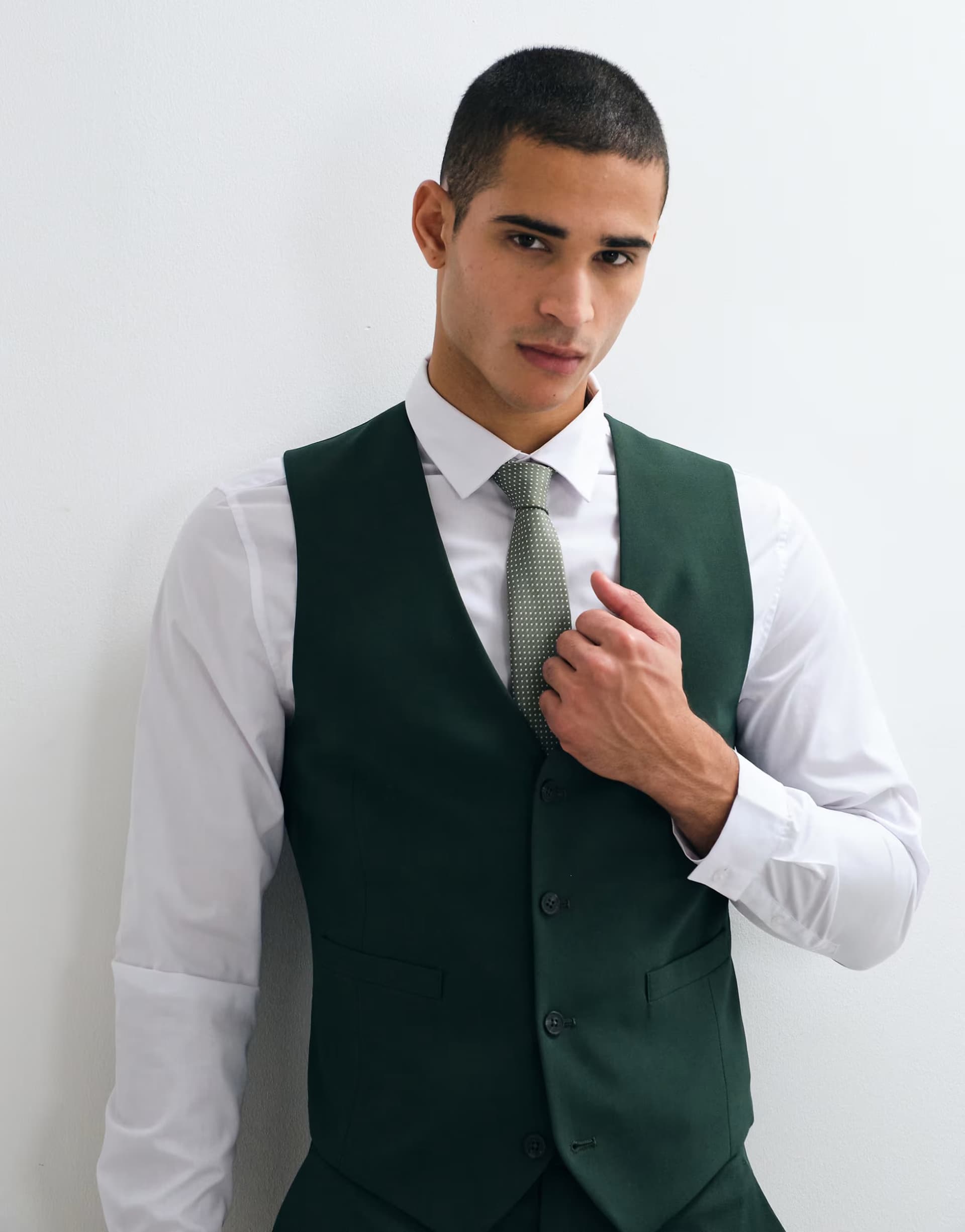 ASOS ASOS DESIGN skinny suit waistcoat in dark green