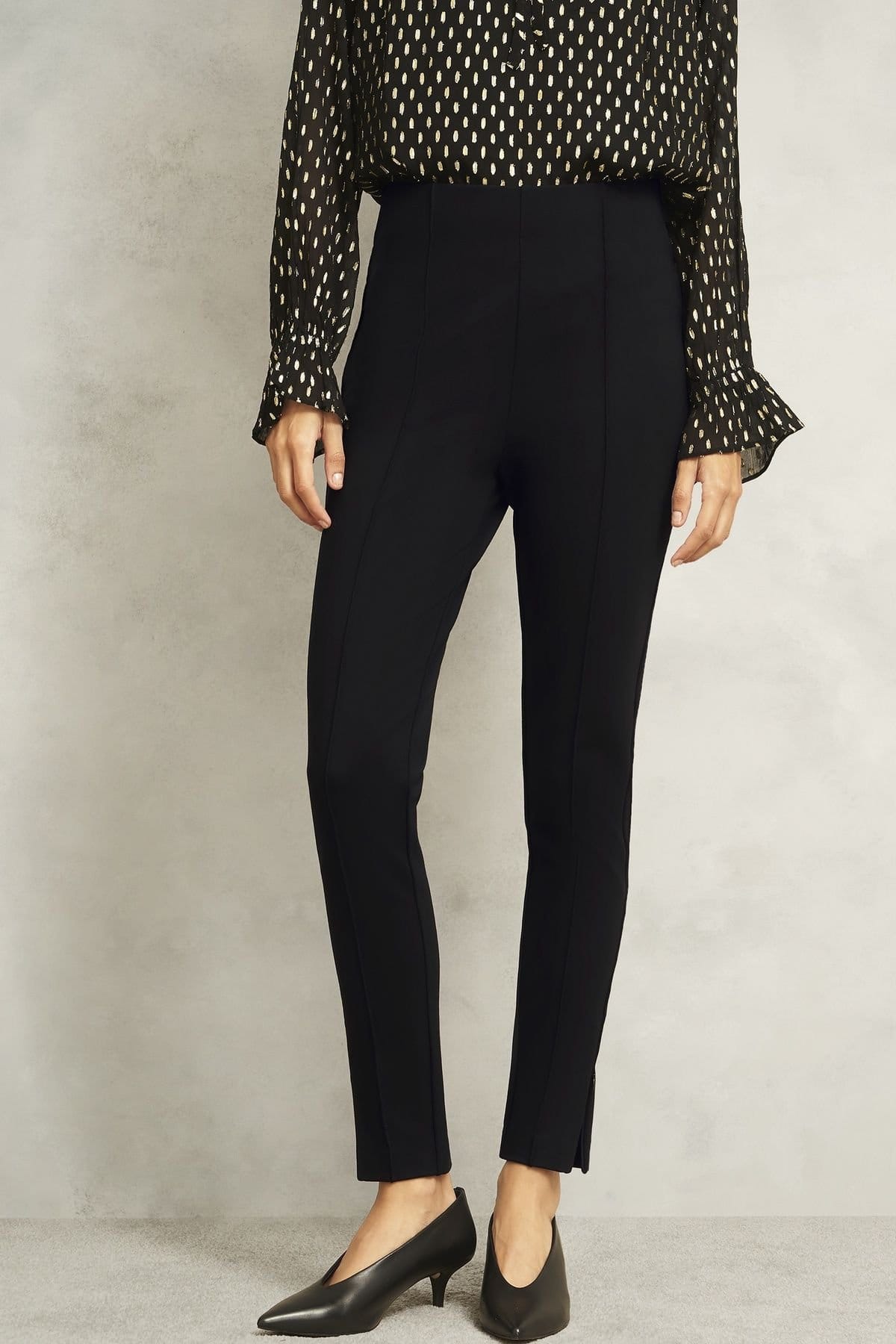 Hobbs London Black Slim Zip Split Legging