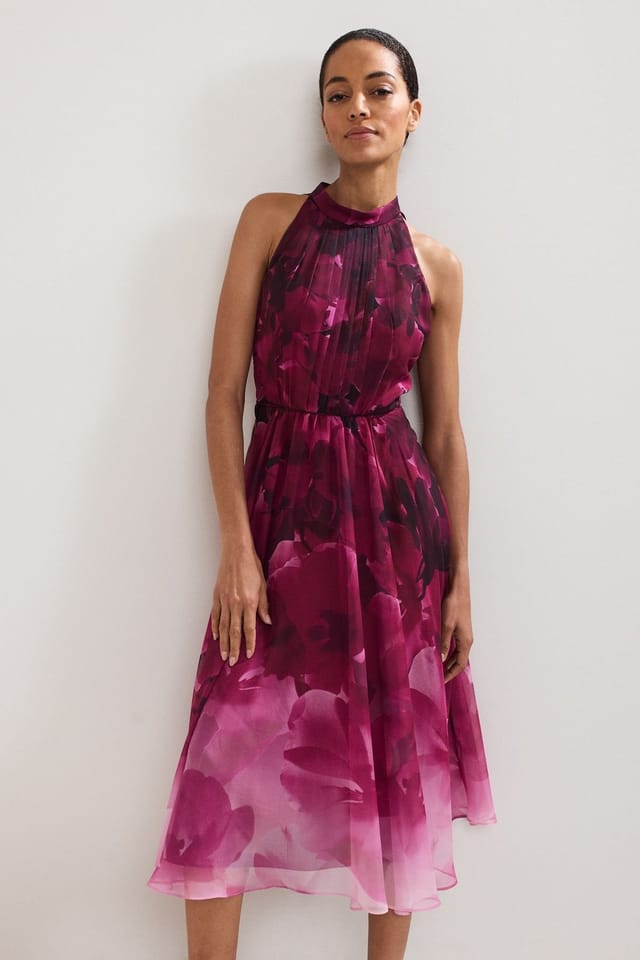 Phase Eight Phase Eight Women's Bethany Floral Print Dress in Fuchsia - 3