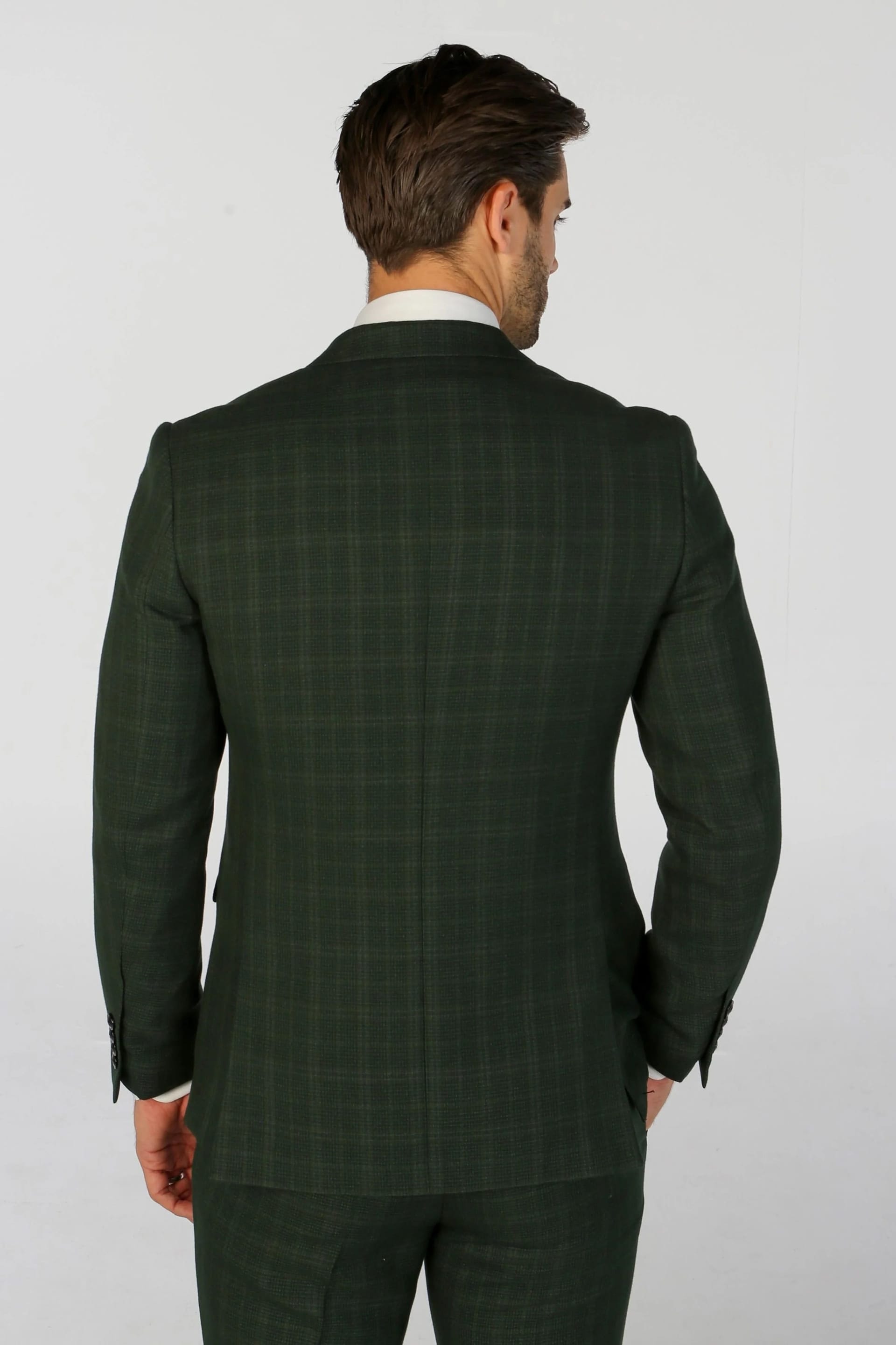 Paul Andrew Paul Andrew Men's Leo Checked Tailored Fit Blazer in Green - 4