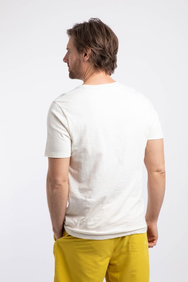 Weird Fish Weird Fish Men's Palm Island Front Print Graphic T-Shirt in Off-White - 3