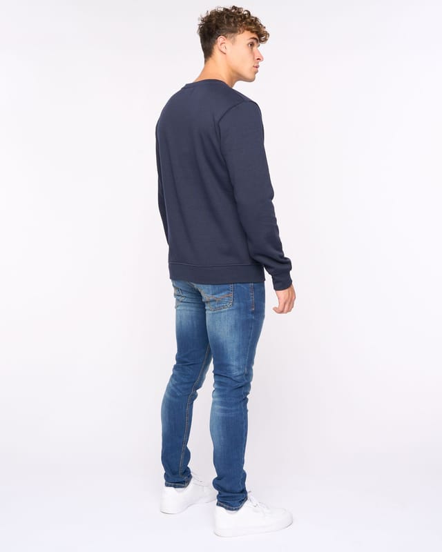 Bewley&Ritch Bewley&Ritch Yardley Men's Crew Neck Sweatshirt - Soft Fleece-Back Inner for Extra Warmth in Navy - 2