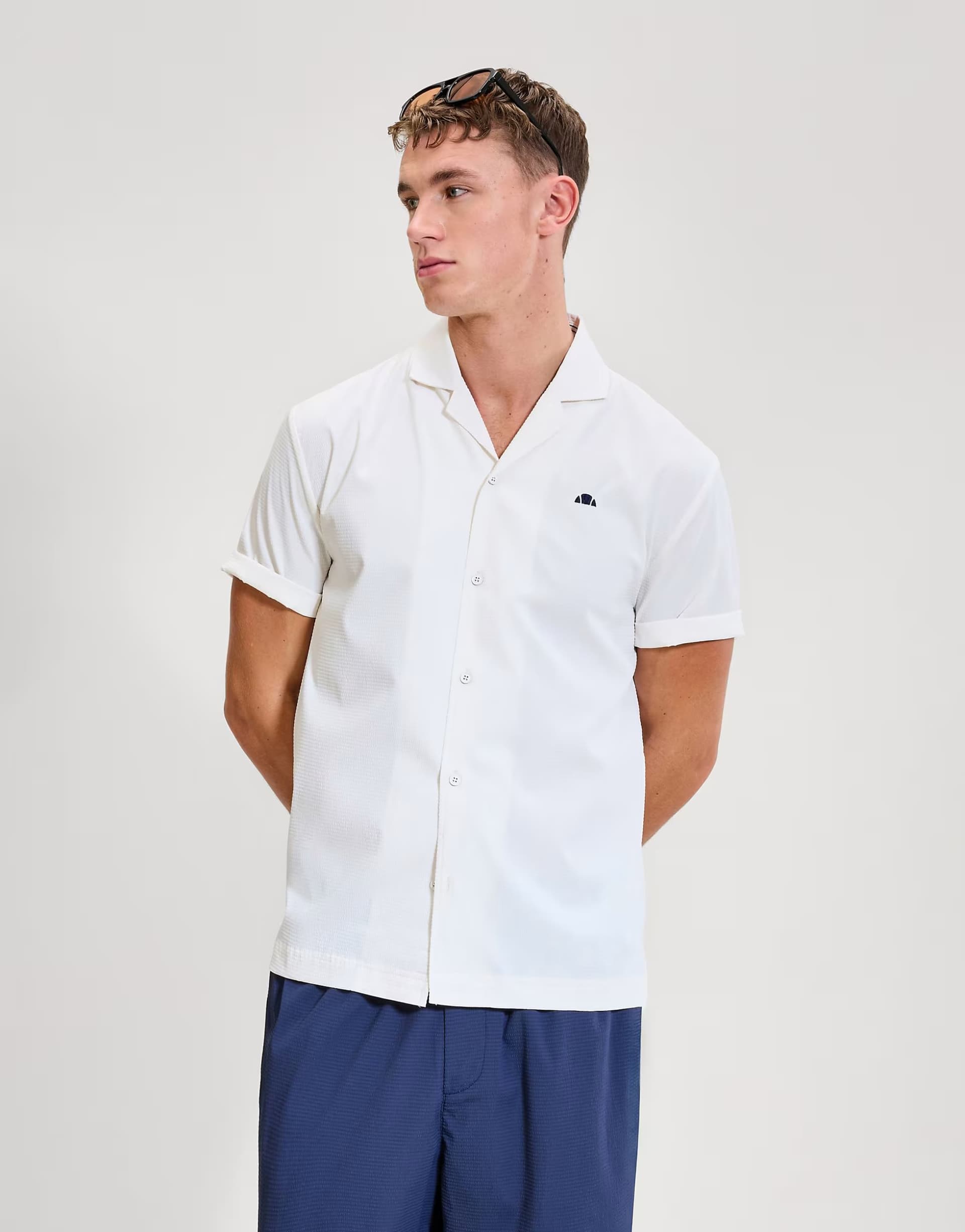 ASOS ellesse Pasiano shirt in off white