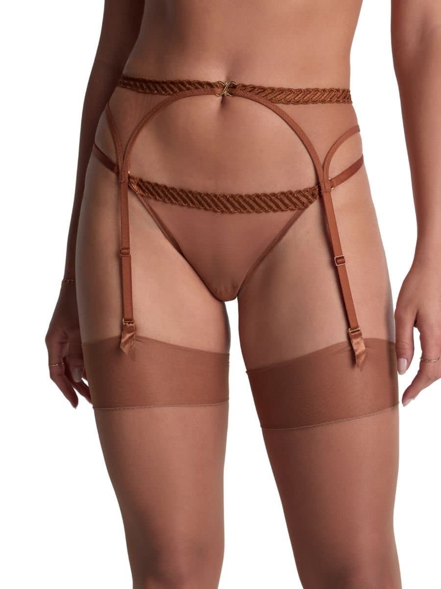 Aubade Aubade Brown Sheer Suspender Belt for Women