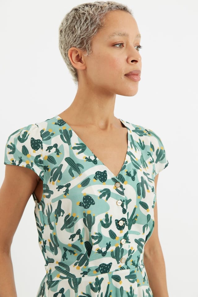 Louche Louche Women's Cathleen Mini Arizona Tea Dress in Green - 3