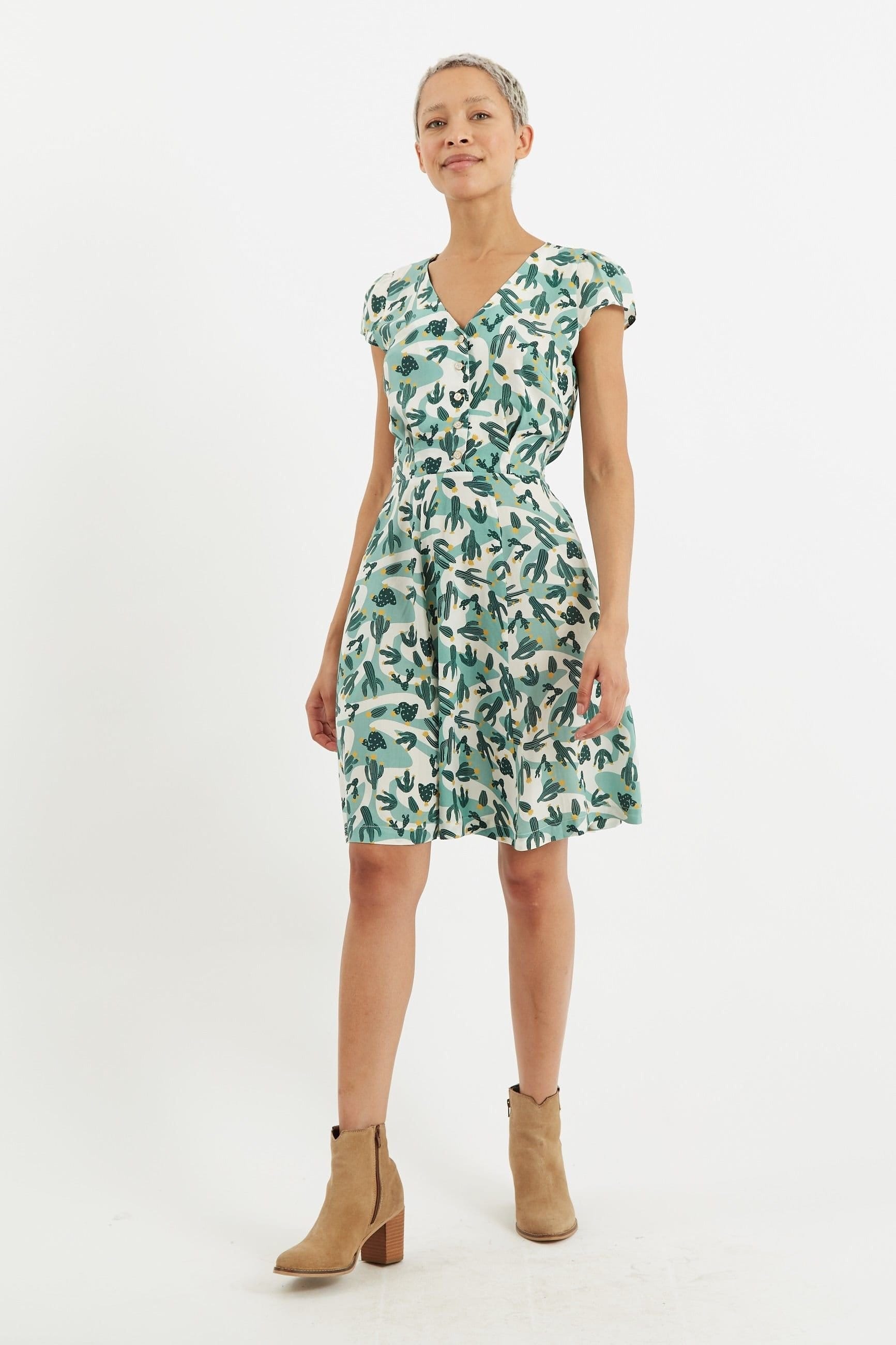 Louche Louche Women's Cathleen Mini Arizona Tea Dress in Green - 4