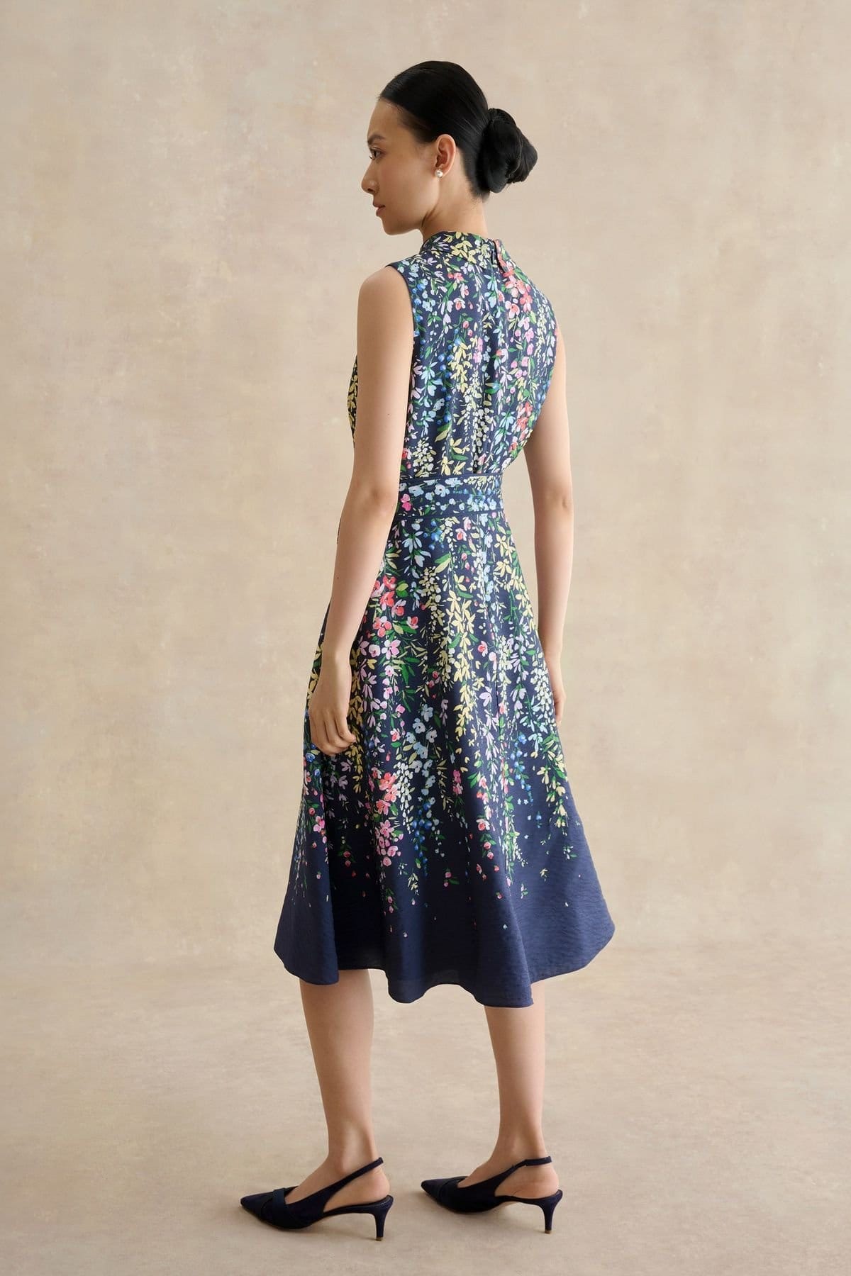 Hobbs London Hobbs London Women's Alberta Floral Midi Shirt Dress in Dark Navy - 4