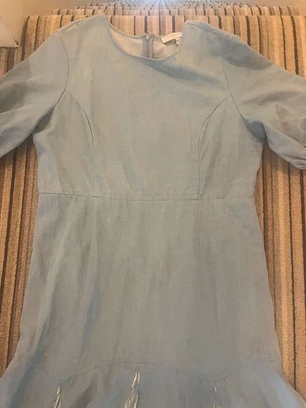 Never Fully Dressed Never Fully Dressed denim Blue Puff Sleeve Midi Dress