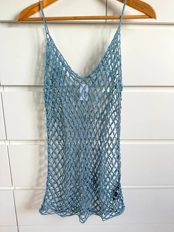 ASOS ASOS Collusion blue crochet dress