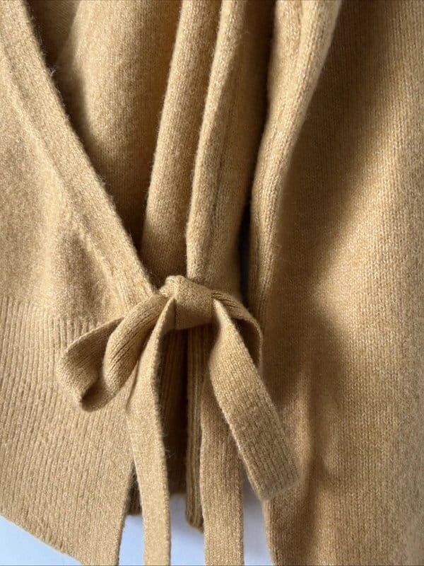 New Look Yellow Knit Wrap Cardigan - Size 6