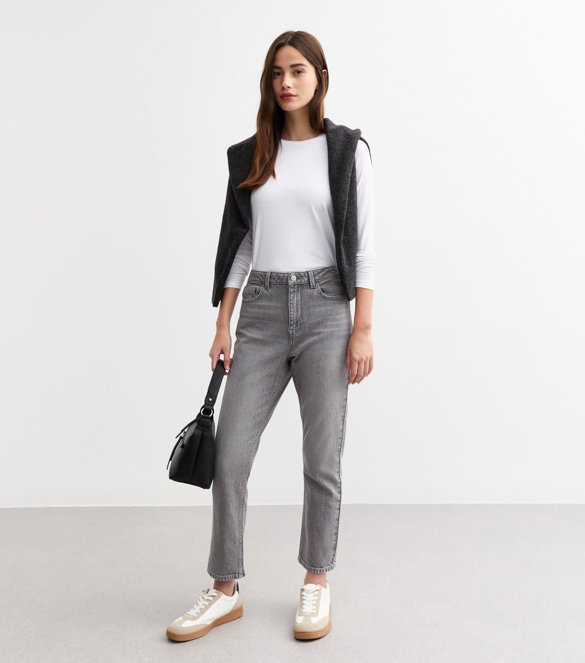 New Look Women's Grey Hannah Ankle Grazer Straight Leg Jeans New Look