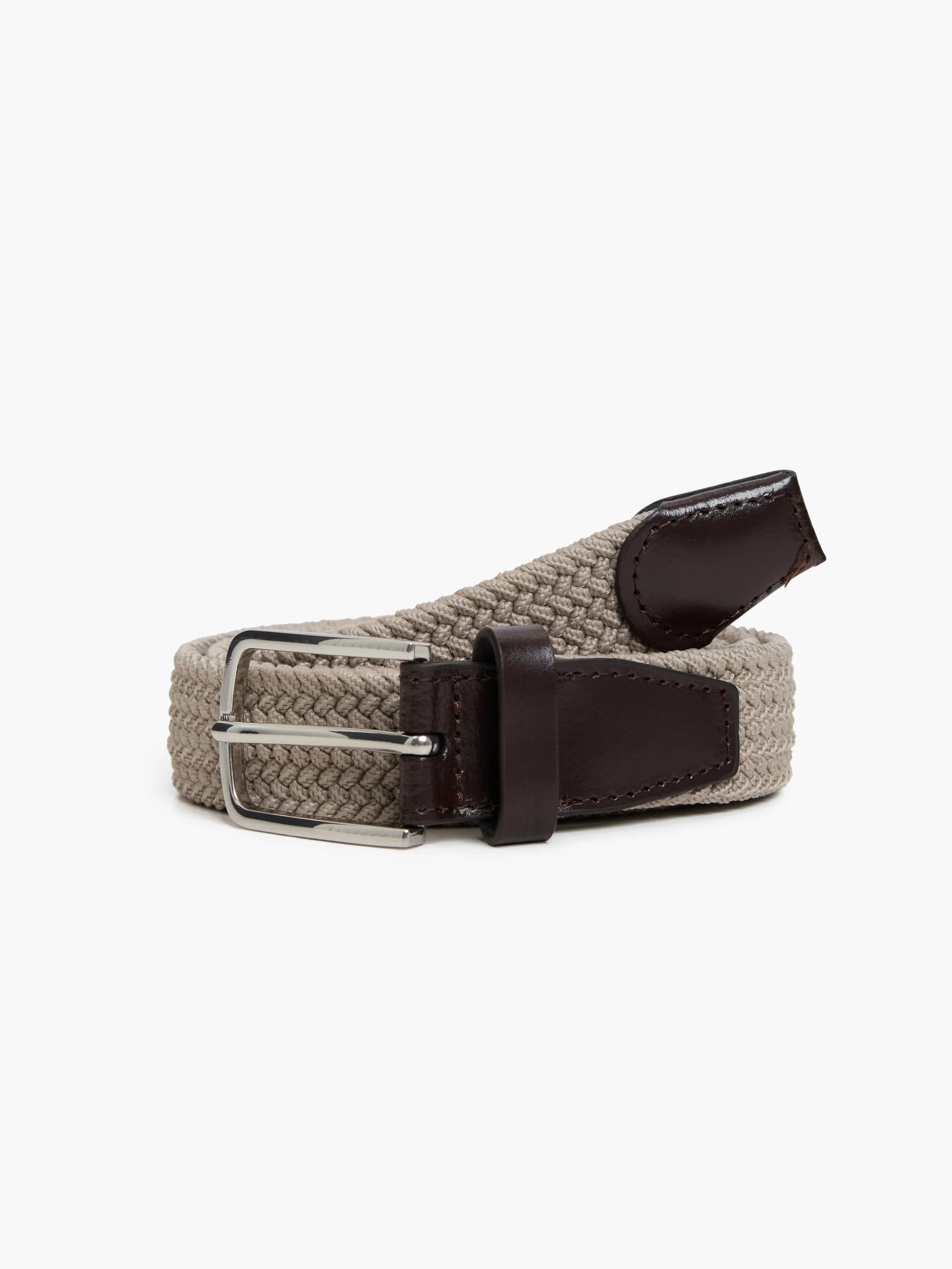 French Connection Men's Braided Belt Brown - 1