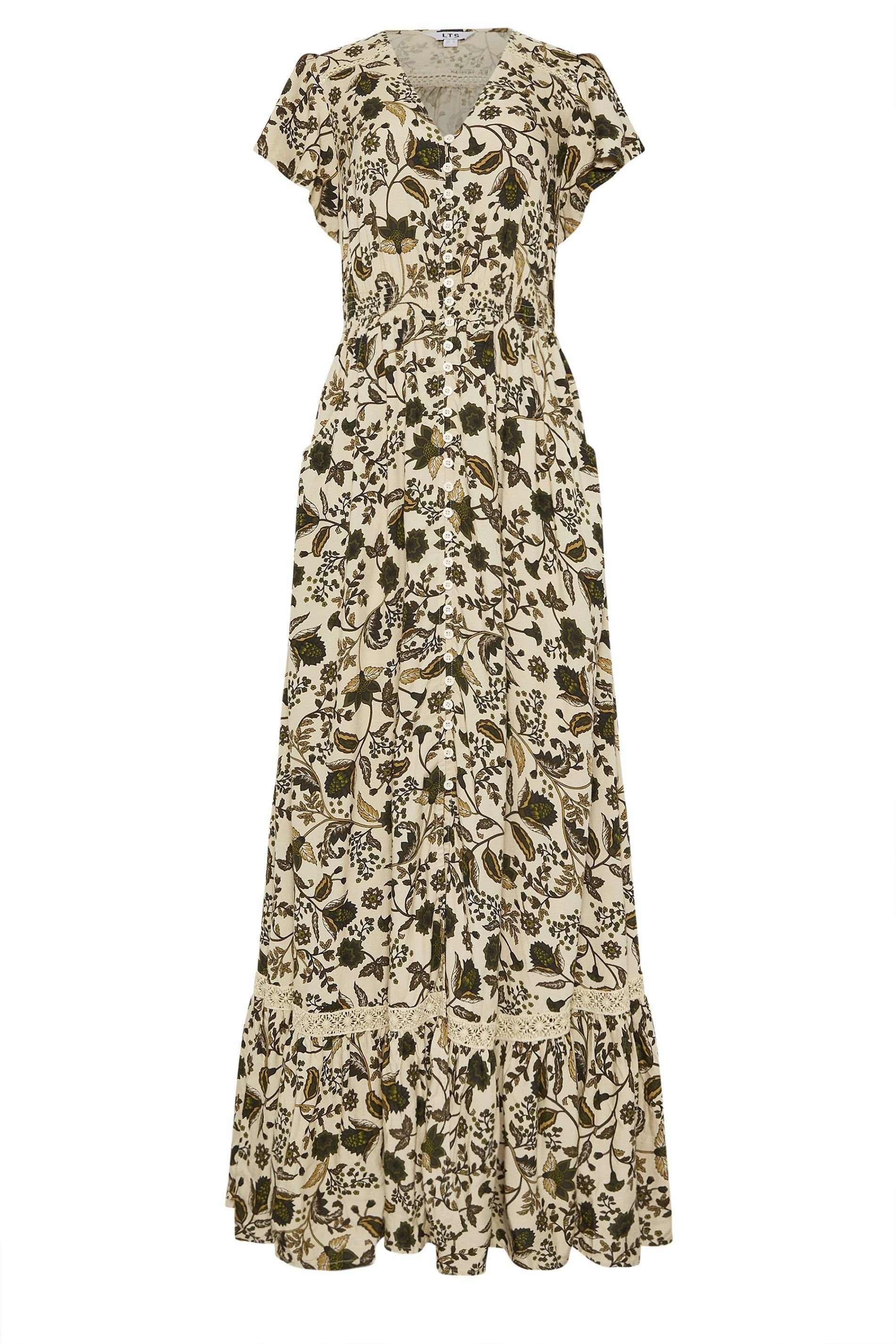 Long Tall Sally Long Tall Sally Women's Tall Floral Button Maxi Dress in Light Green - 2