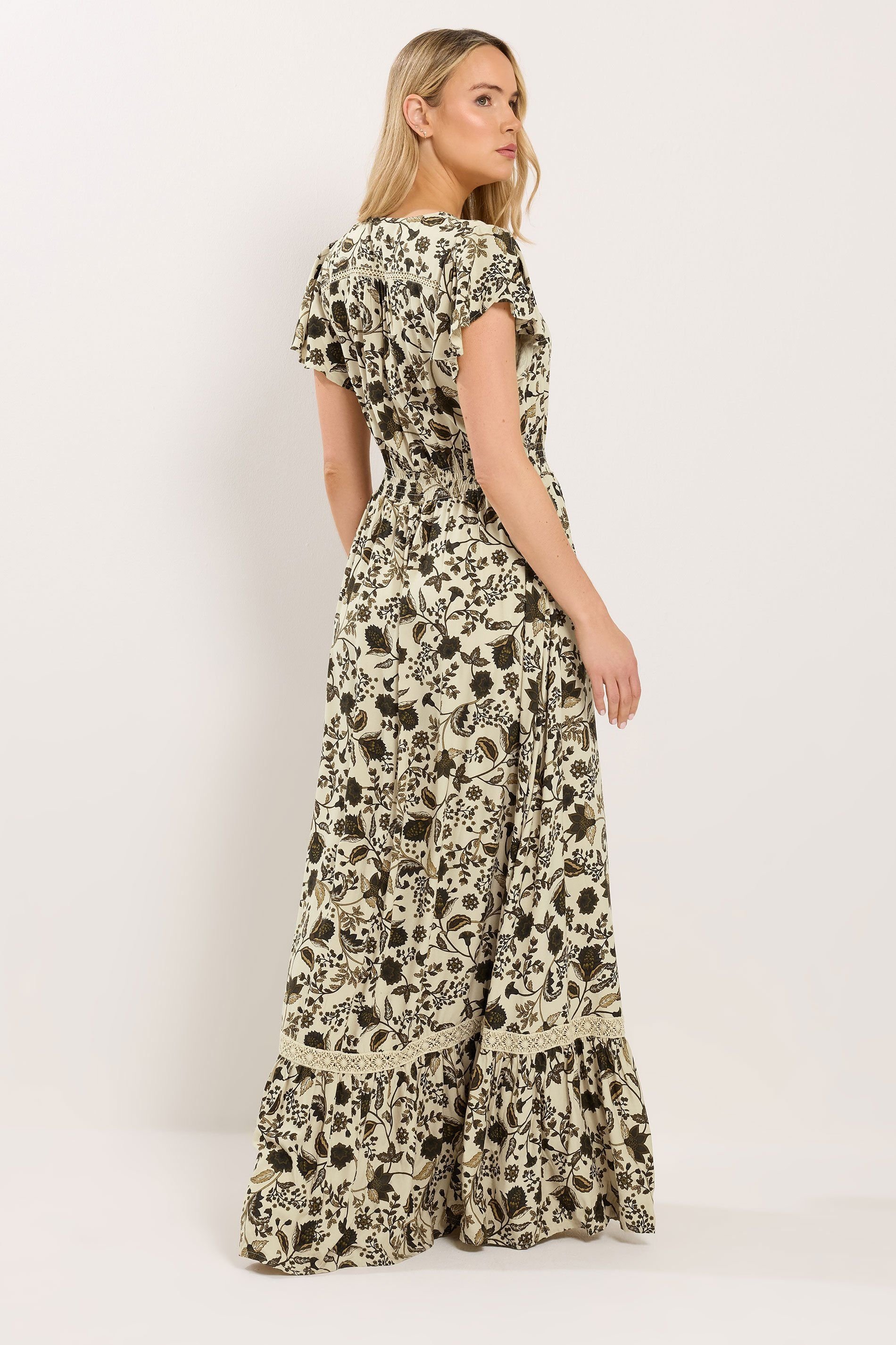 Long Tall Sally Long Tall Sally Women's Tall Floral Button Maxi Dress in Light Green - 3