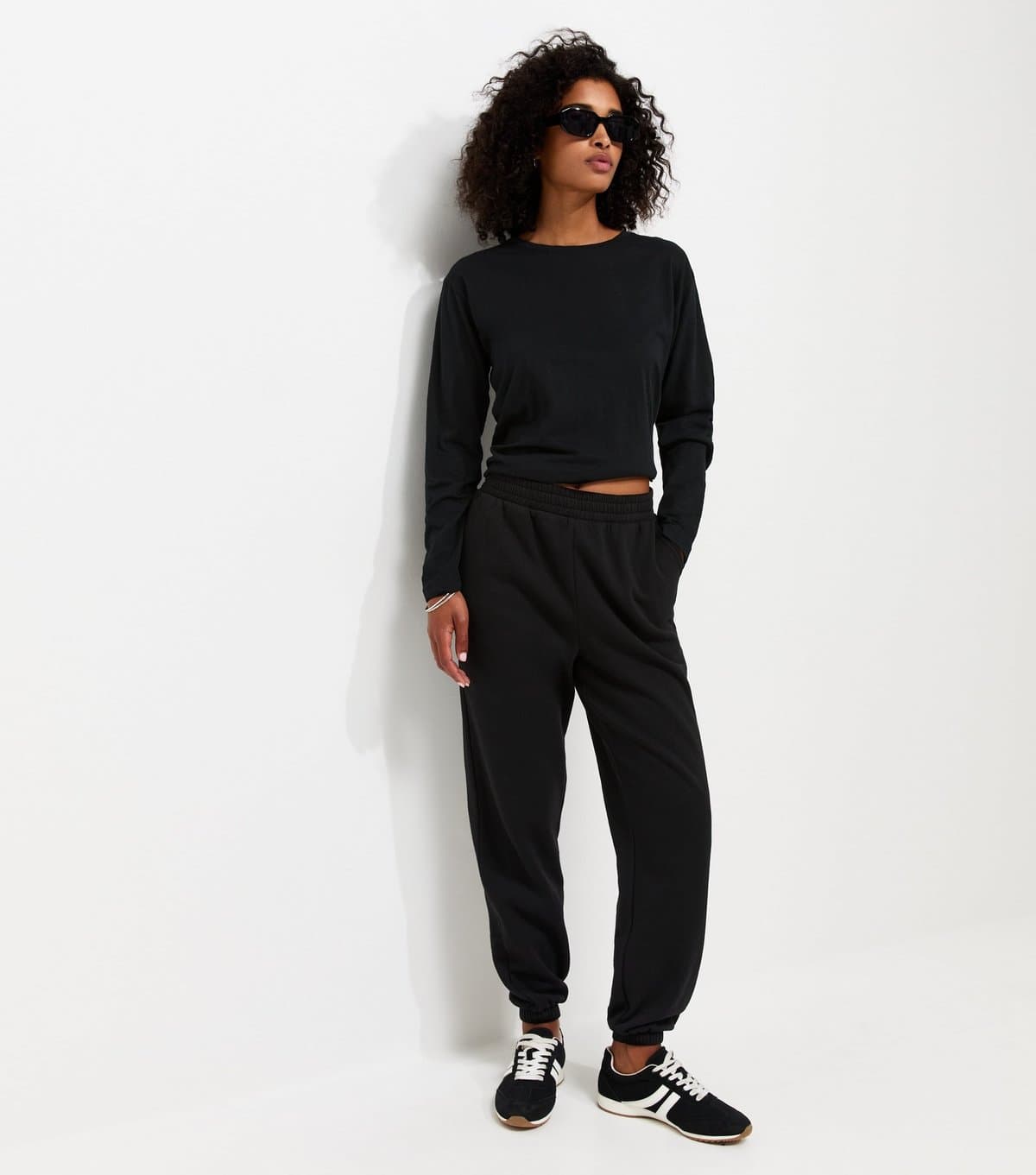 New Look Women's Black Cotton Rich Cuffed Joggers New Look