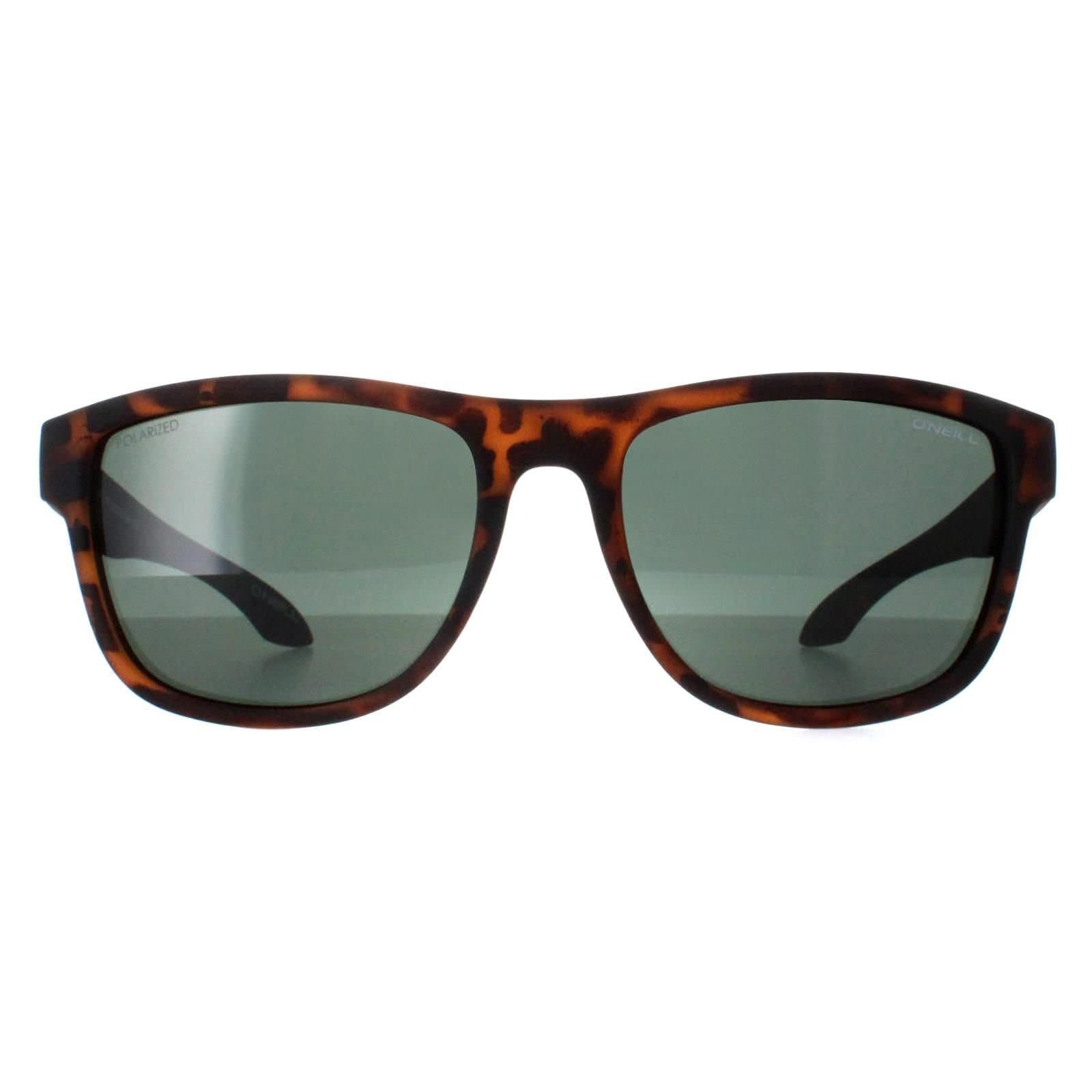 ONeill O'Neill Men's Oval Matte Tortoise Green Polarized Coast in Brown