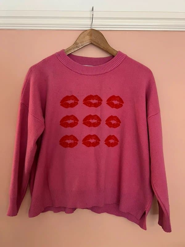 Never Fully Dressed Hot Pink Knit Kisses Jumper