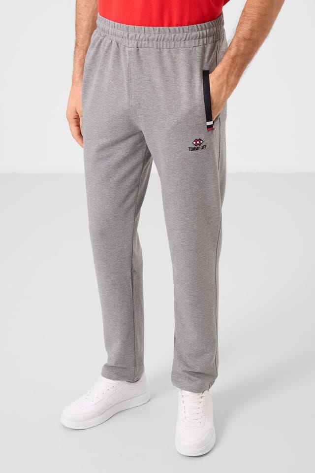 Tommy Life Tommy Life Men's Slim Fit Straight Leg Sweatpants in Light Grey - 2