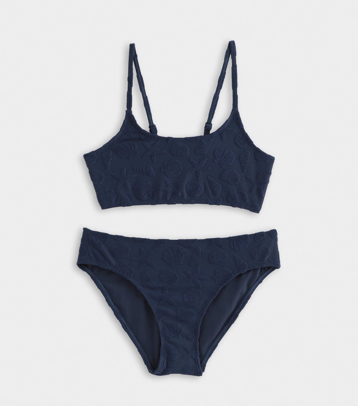 New Look Girls' Navy Towelling Bikini Crop Top and Bikini Bottoms New Look