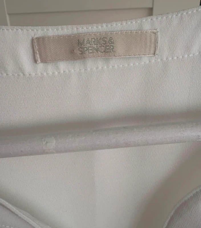 Marks & Spencer Vintage Marks & Spencer White Embroidered Blouse UK 22 Old Label Cottagecore Boho Top