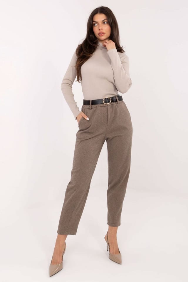 Love Lace Love Lace Women's Ribbed Cotton Elastane Turtleneck Blouse in Beige - 2