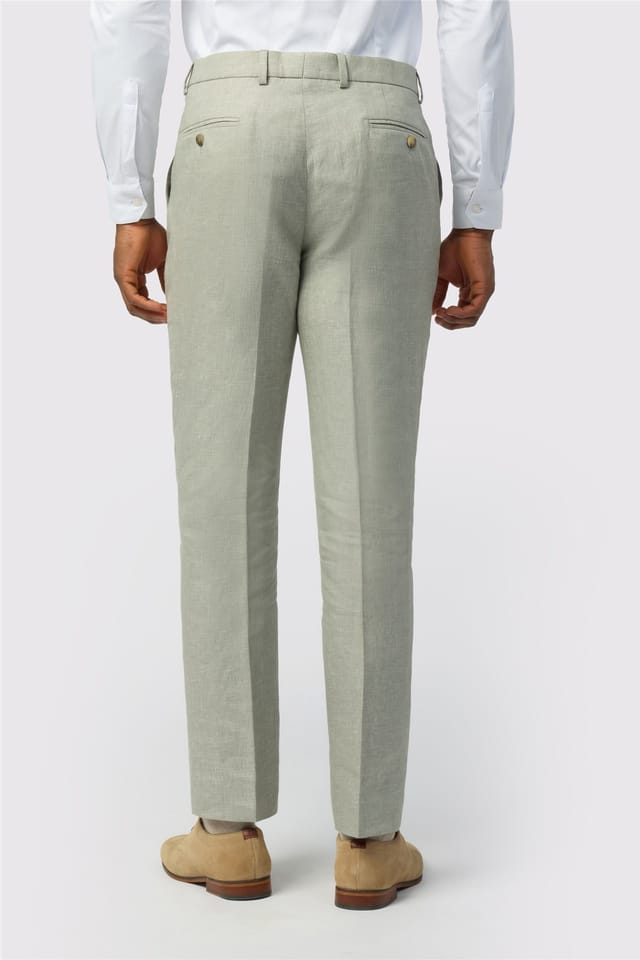 Ted Baker Ted Baker Men's Flat Fronted Tailored Suit Trousers in Pale Green - 2
