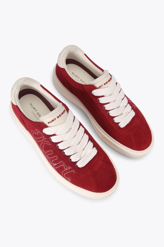 Kurt Geiger London Kurt Geiger London Men's 'Albion Retro' Suede Trainers in Red - 2