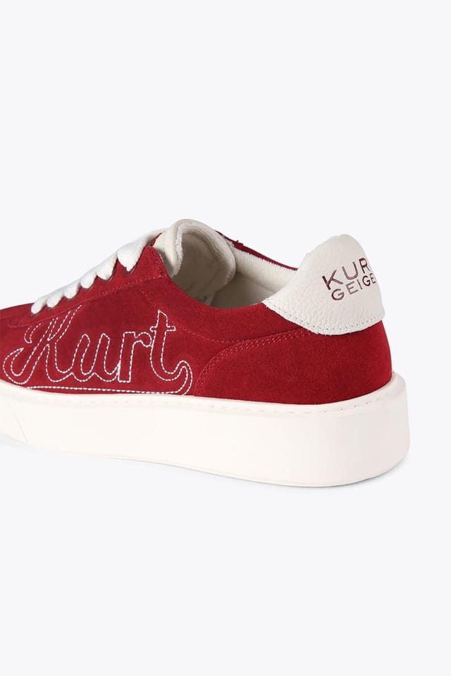 Kurt Geiger London Kurt Geiger London Men's 'Albion Retro' Suede Trainers in Red - 3