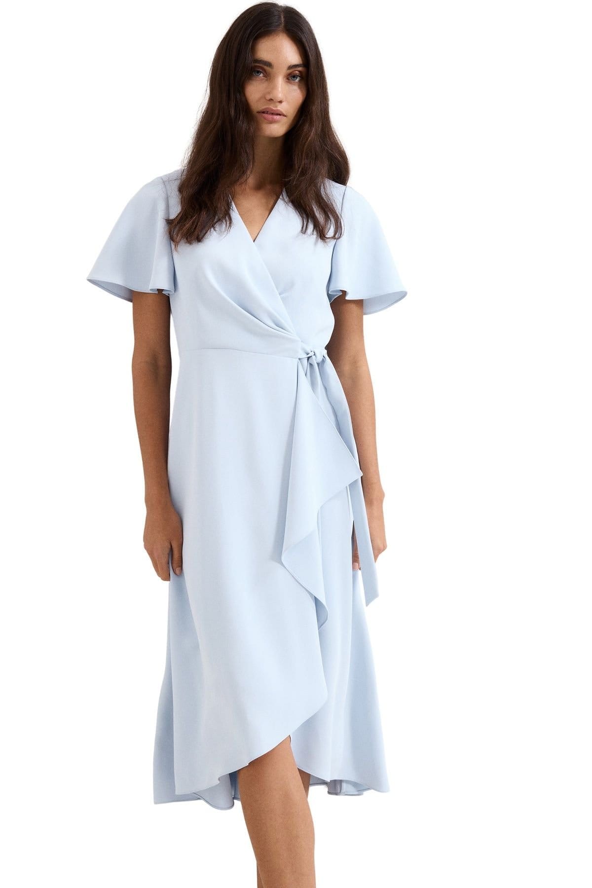 Phase Eight Baby Blue Wrap Midi Dress