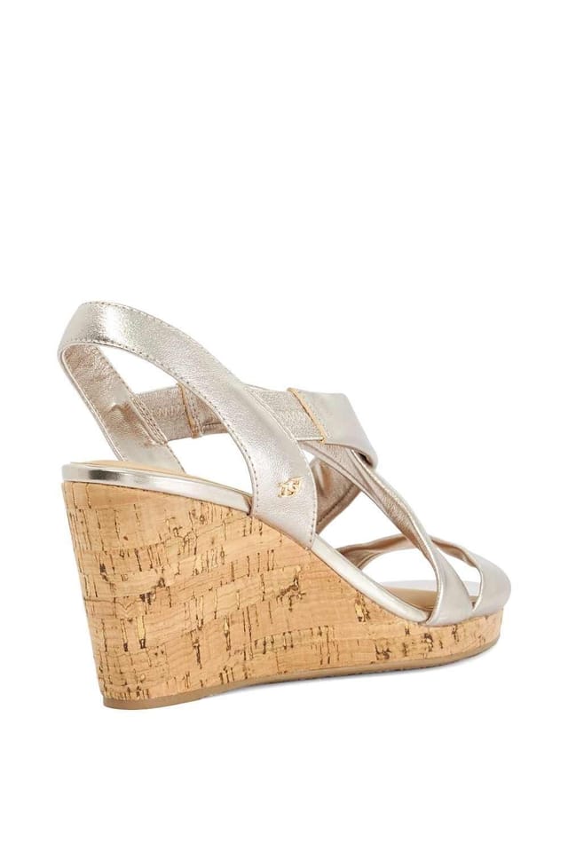 Dune London Dune London Women's Wide Fit 'Kamies' Leather Wedges in Metallics - 3