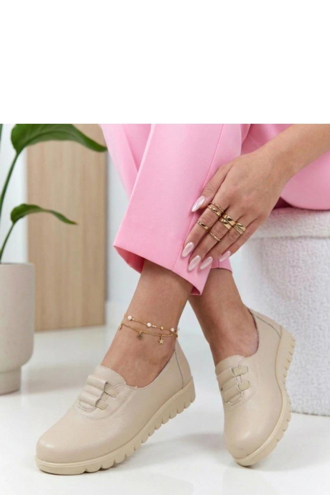 Love Lace Love Lace Beige Low Wedge Slip-On Shoes