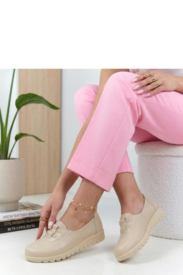 Love Lace Love Lace Women's Comfort Low Wedge Slip On Round Toe Everyday Shoes For Work in Beige - 2