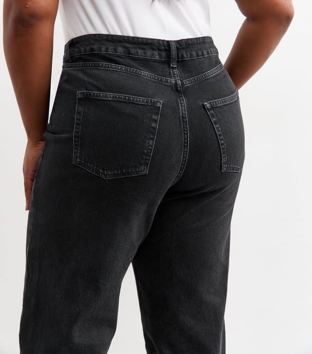 New Look Women's Plus Size Washed Black Barrel Leg Jeans Curves New Look - 2