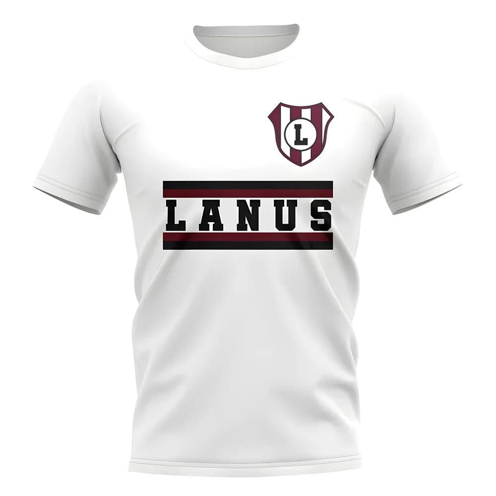 Lanus Lanus Men's Personalised Core Football Club T-Shirt in White