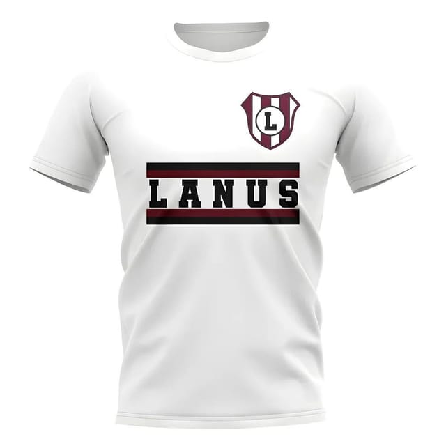 Lanus Lanus Men's Personalised Core Football Club T-Shirt in White - 2