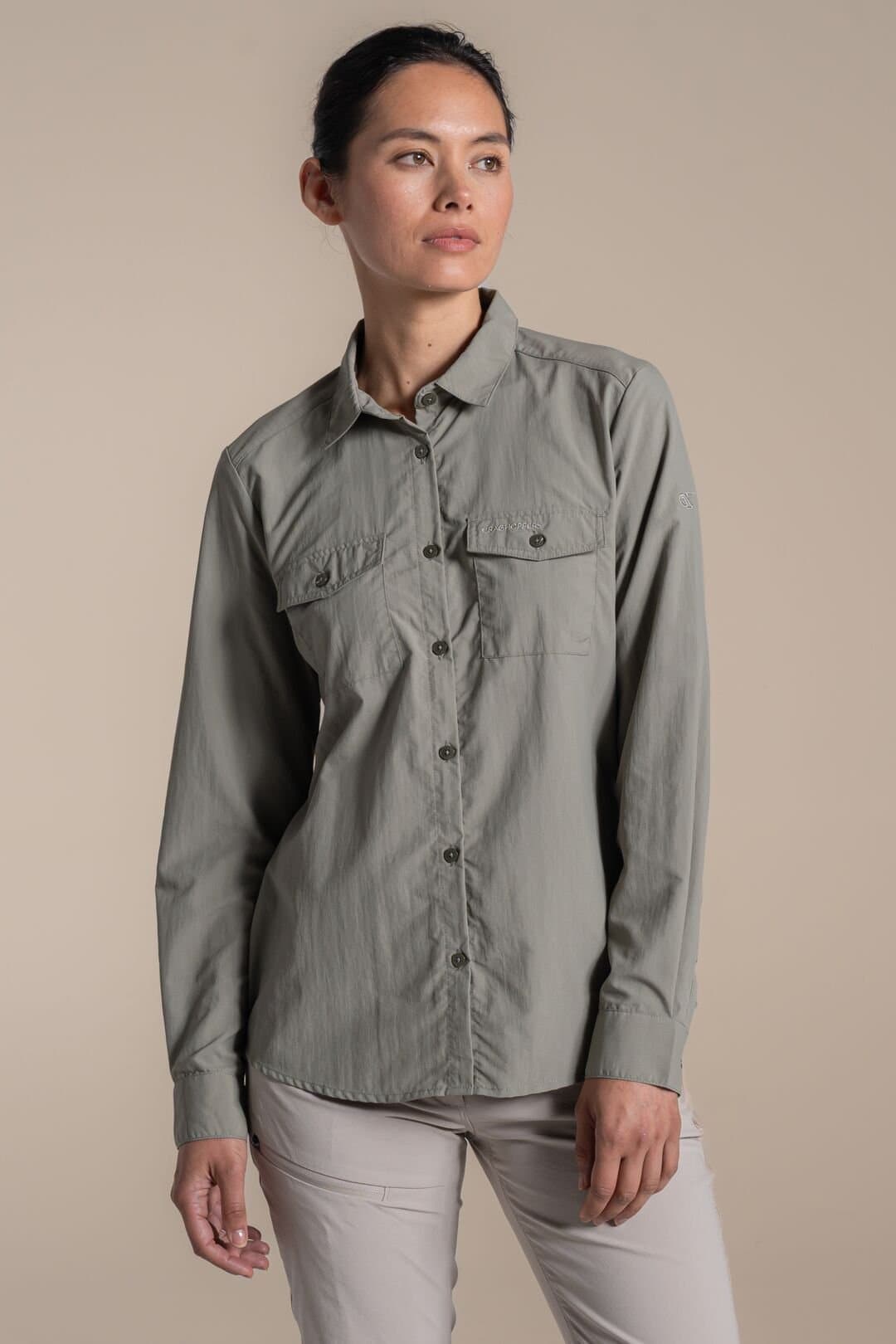Craghoppers Craghoppers Women's NosiLife Loukkos Long Sleeved Shirt in Pale Green
