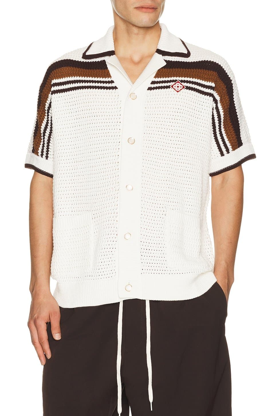revolve Crochet Short Sleeve Shirt