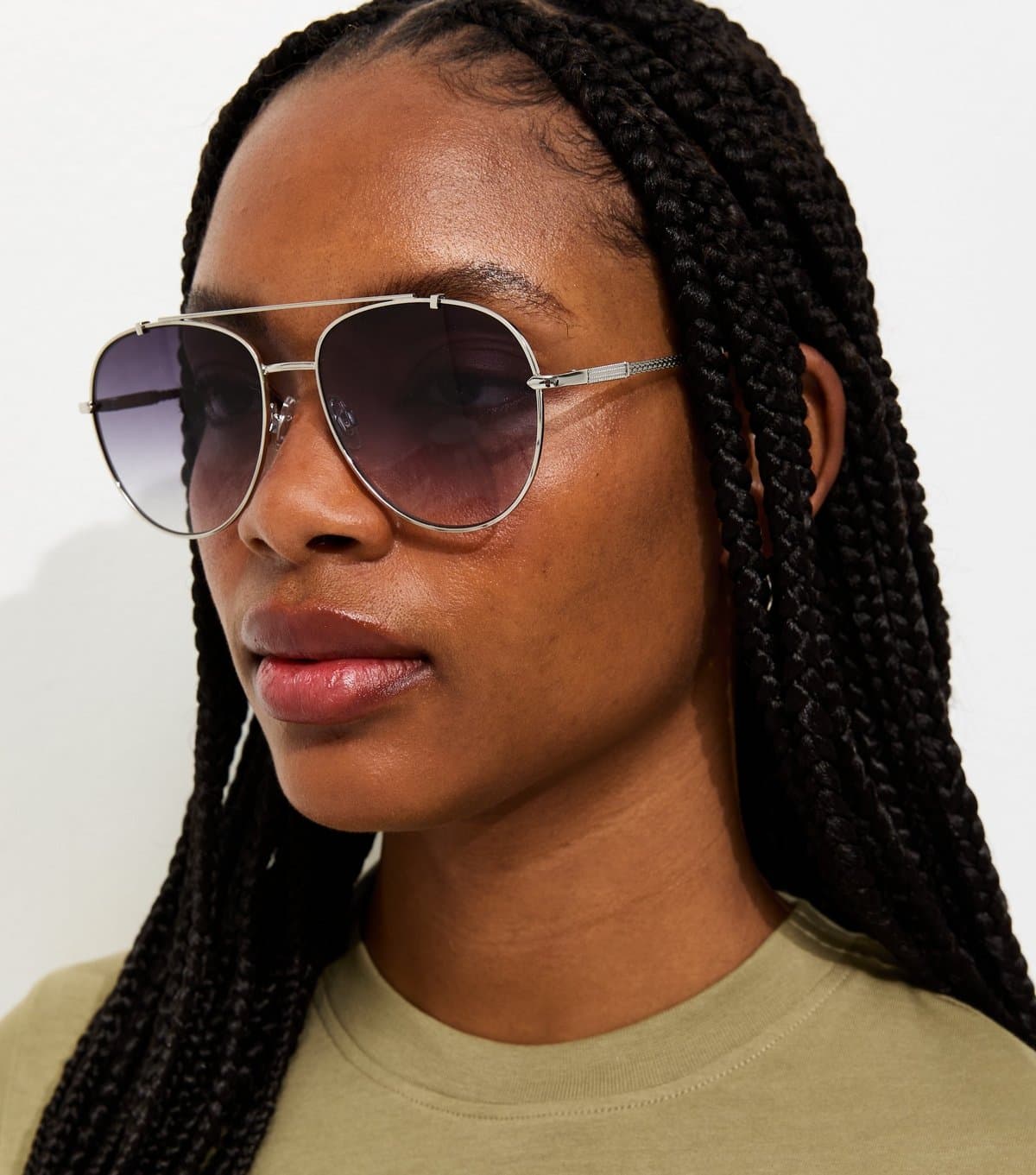 New Look Silver Metal Aviator Sunglasses New Look