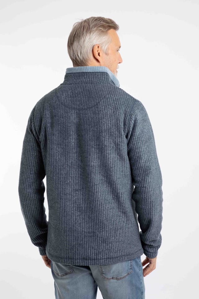 Weird Fish Weird Fish Men's Newark 1/4 Zip Grid Fleece in Mid Navy - 3