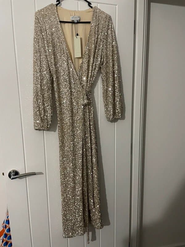 Never Fully Dressed Never fully dressed Gold Sequin Dress size 4
