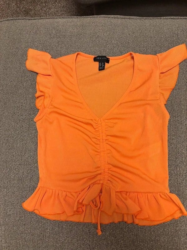 New Look Orange summer ruched top - 1