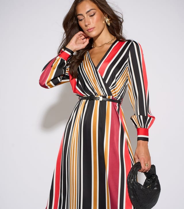 Gini London Women's Multicolour Satin Midaxi Dress Gini London New Look - 2