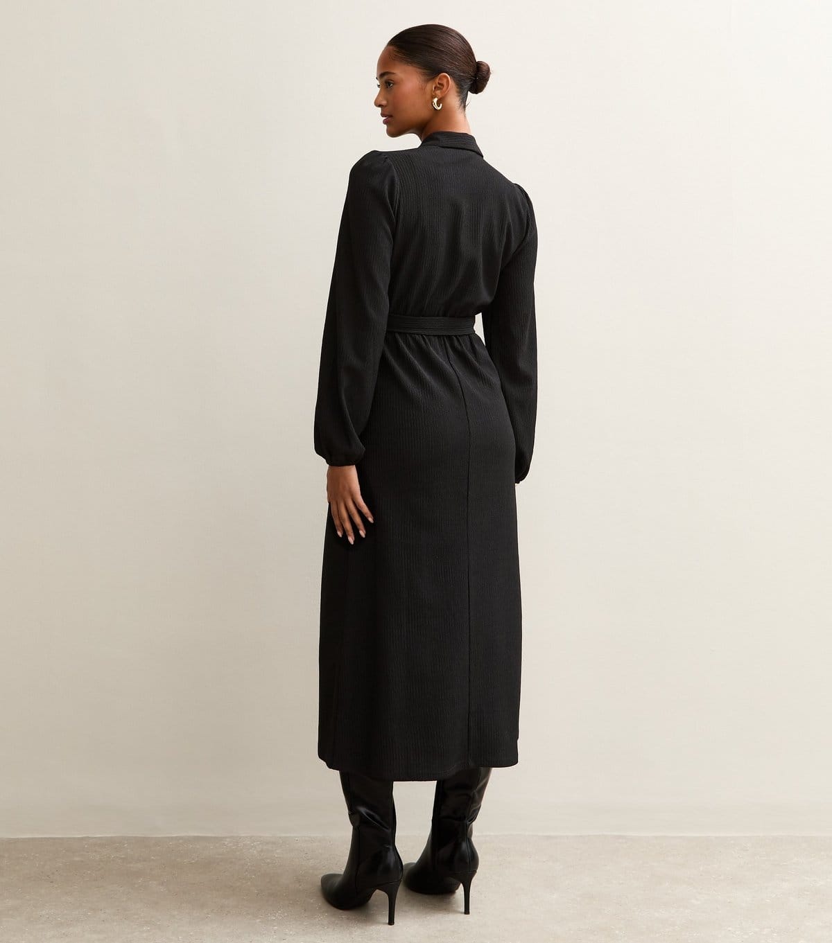 New Look Women's Black Crinkled Shirt Dress New Look - 4