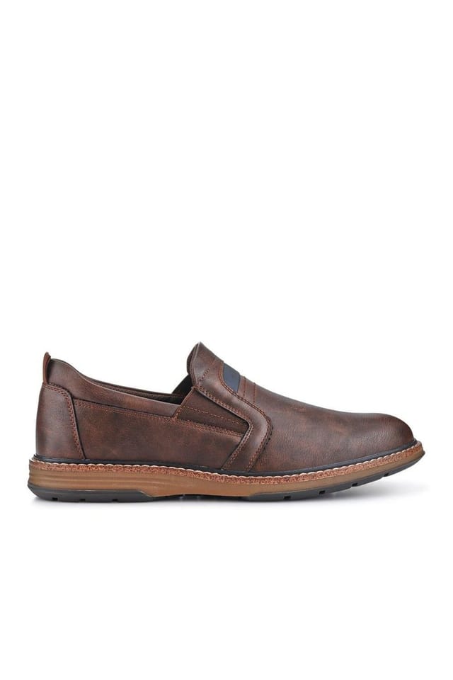 Pavers Pavers Men's Wide Fit Elasticated Slip-On Shoes in Dark Brown - 2