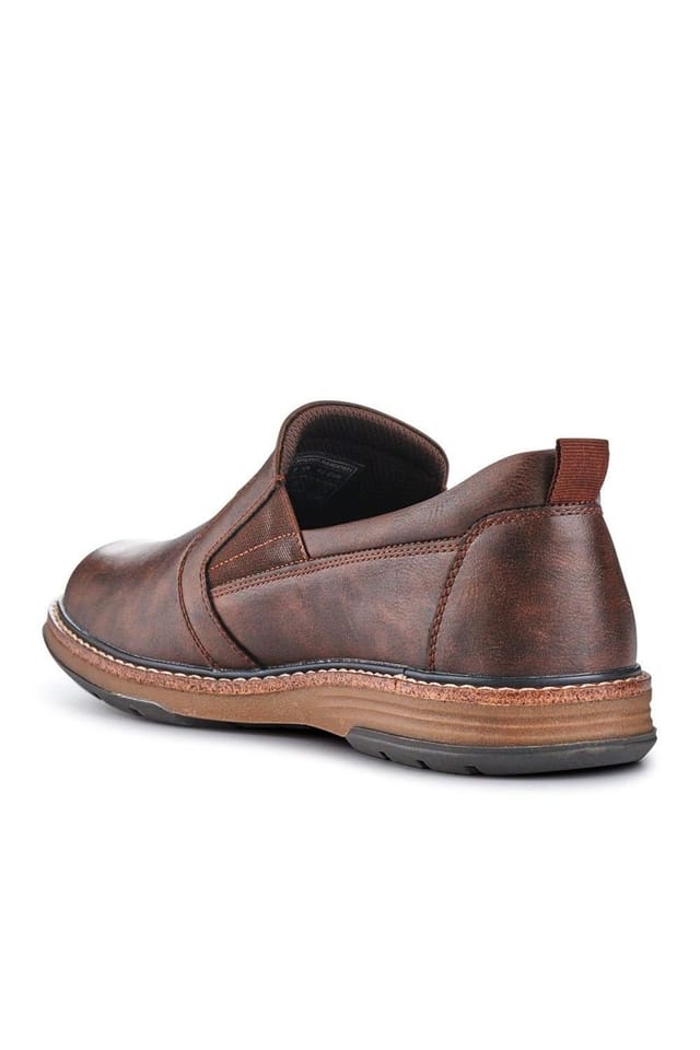 Pavers Pavers Men's Wide Fit Elasticated Slip-On Shoes in Dark Brown - 3