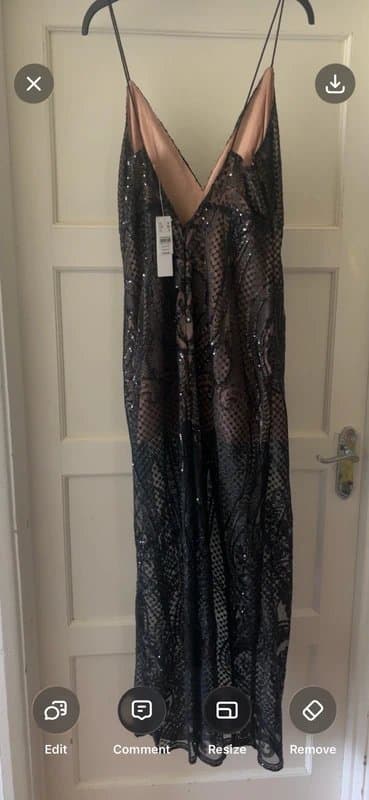 Topshop Topshop Sequin Lace Maxi Evening Dress UK 10 |