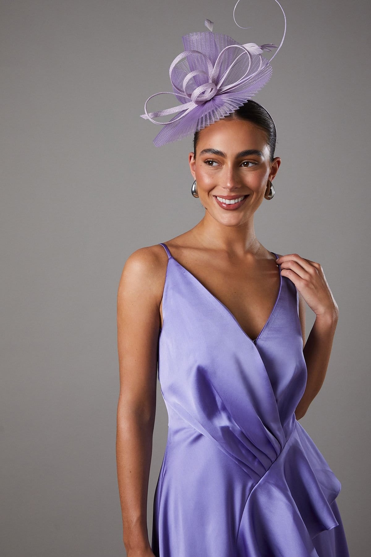 Coast Coast Women's Plunge V Frill Skirt Strappy Midi Dress in Purple - 4